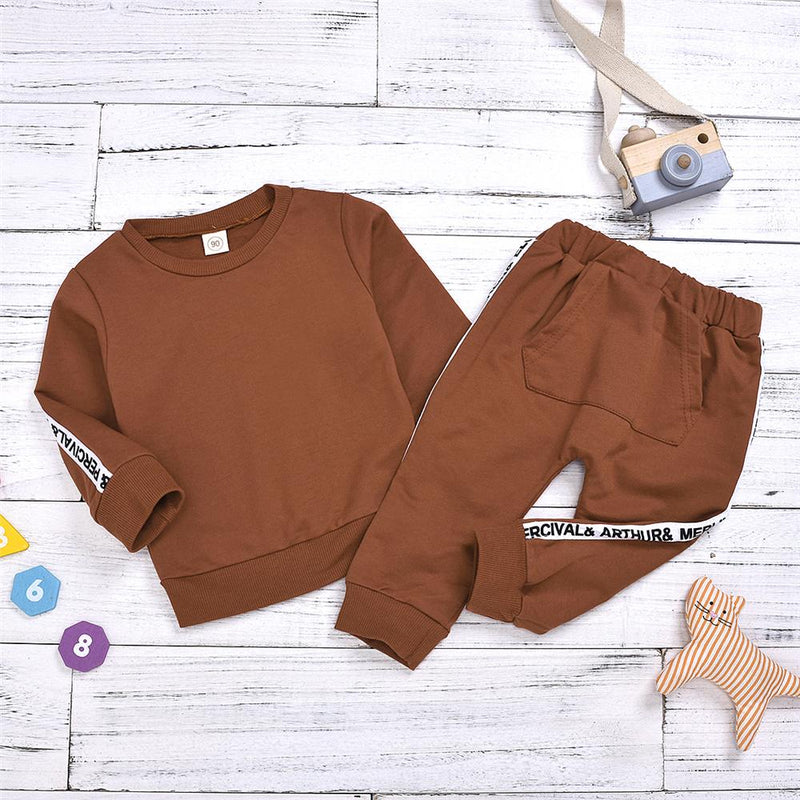 Girls Letter Printed Long Sleeve Top & Pants Wholesale Girls Clothes - PrettyKid