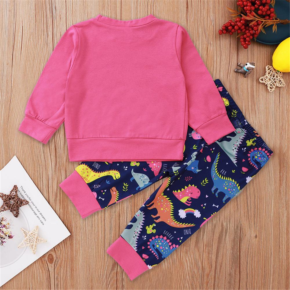 Baby Girls Cartoon Printed Long Sleeve Top & Trousers Baby Boutique Wholesale - PrettyKid