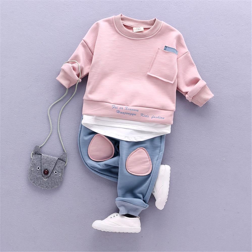 Boys Letter Printed Long Sleeve Tops & Pants - PrettyKid