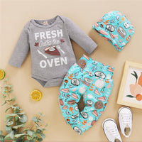 Baby Unisex Letter Printed Romper & Pants & Hat Baby Wholesales - PrettyKid