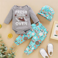 Baby Unisex Letter Printed Romper & Pants & Hat Baby Wholesales - PrettyKid