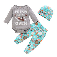 Baby Unisex Letter Printed Romper & Pants & Hat Baby Wholesales - PrettyKid
