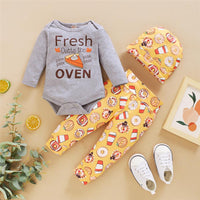 Baby Unisex Letter Printed Romper & Pants & Hat Baby Wholesales - PrettyKid