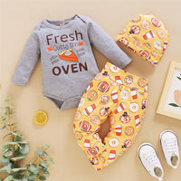 Baby Unisex Letter Printed Romper & Pants & Hat Baby Wholesales - PrettyKid