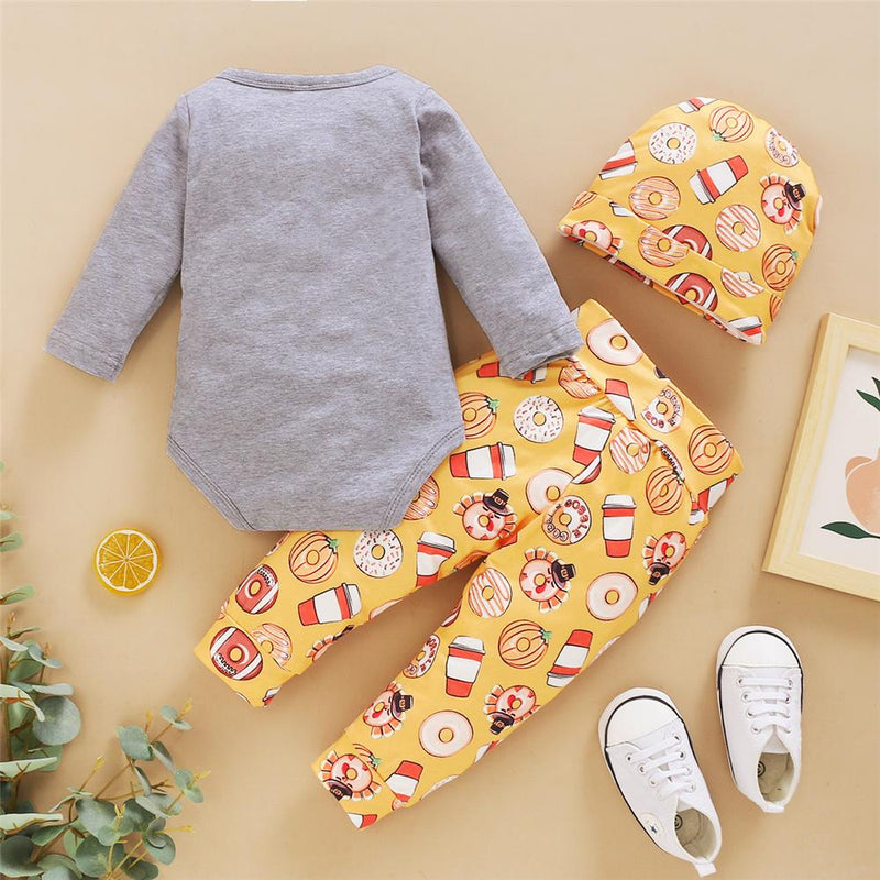 Baby Unisex Letter Printed Romper & Pants & Hat Baby Wholesales - PrettyKid