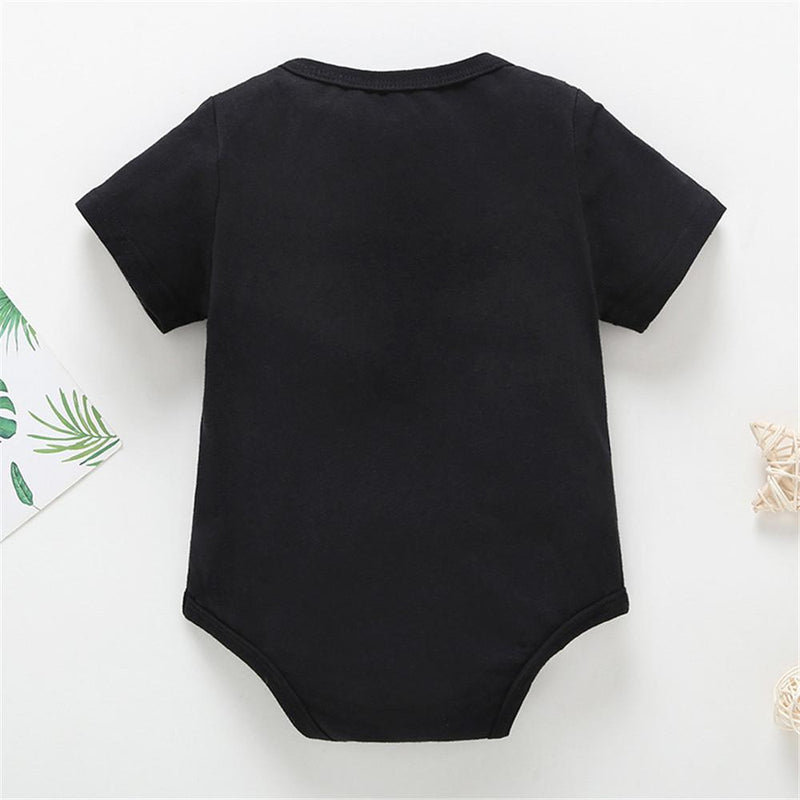 Baby Letter Printed Short Sleeve Pomper - PrettyKid