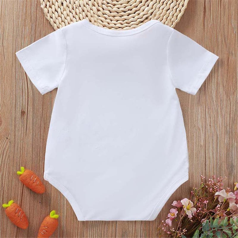Baby Unisex Letter Printed Short Sleeve Romper Wholesale Baby Clothes In Bulk - PrettyKid