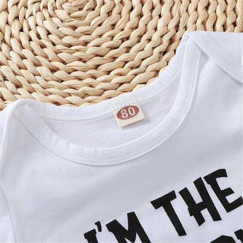 Baby Unisex Letter Printed Short Sleeve Romper Wholesale Baby Clothes In Bulk - PrettyKid