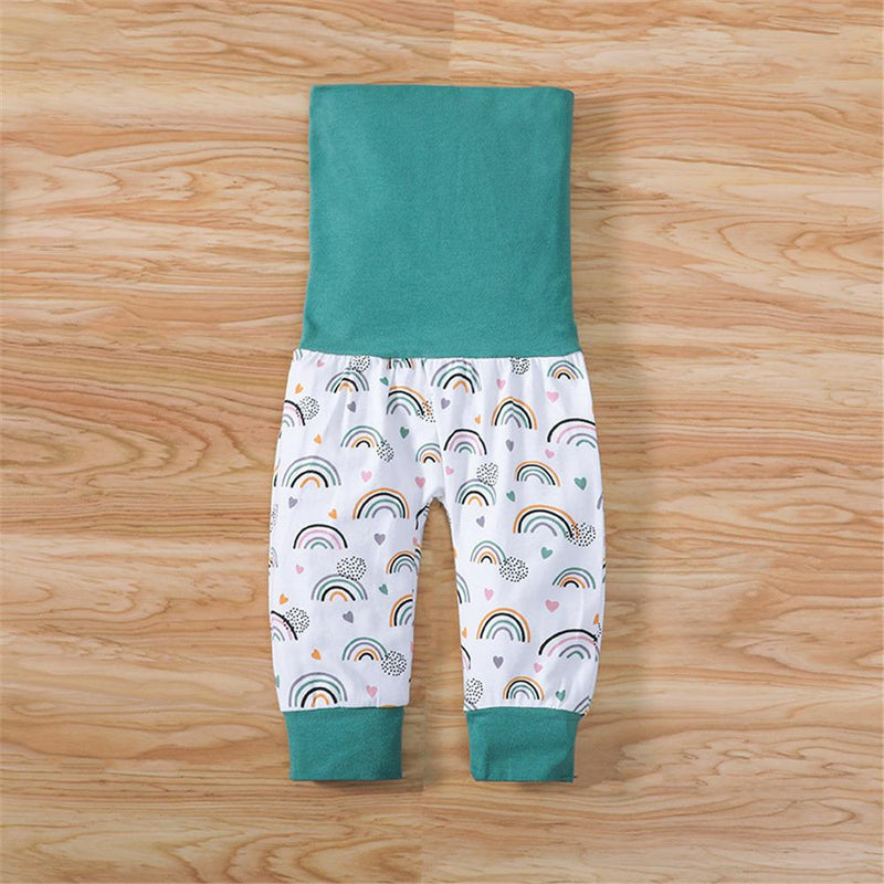 Baby Girls Letter Printed Short Sleeve Romper & Rainbow Pants & Hat Baby clothes Cheap Wholesale - PrettyKid