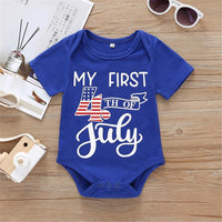 Baby Unisex Letter Printed Short Sleeve Romper & Striped Shorts Baby Wholesale vendors - PrettyKid