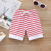 Baby Unisex Letter Printed Short Sleeve Romper & Striped Shorts Baby Wholesale vendors - PrettyKid