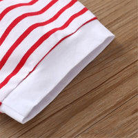 Baby Unisex Letter Printed Short Sleeve Romper & Striped Shorts Baby Wholesale vendors - PrettyKid