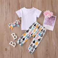 Baby Girls Letter Printed Short Sleeve Summer Suits Baby Clothes Cheap Wholesale - PrettyKid