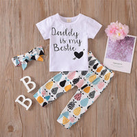 Baby Girls Letter Printed Short Sleeve Summer Suits Baby Clothes Cheap Wholesale - PrettyKid