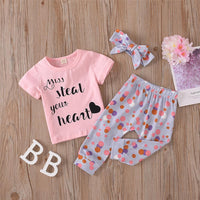 Baby Girls Letter Printed Short Sleeve Summer Suits Baby Clothes Cheap Wholesale - PrettyKid