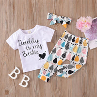 Baby Girls Letter Printed Short Sleeve Summer Suits Baby Clothes Cheap Wholesale - PrettyKid