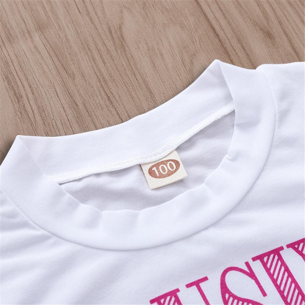 Unisex Letter Printed Short Sleeve Summer Top Kids Wholesale Clothing - PrettyKid