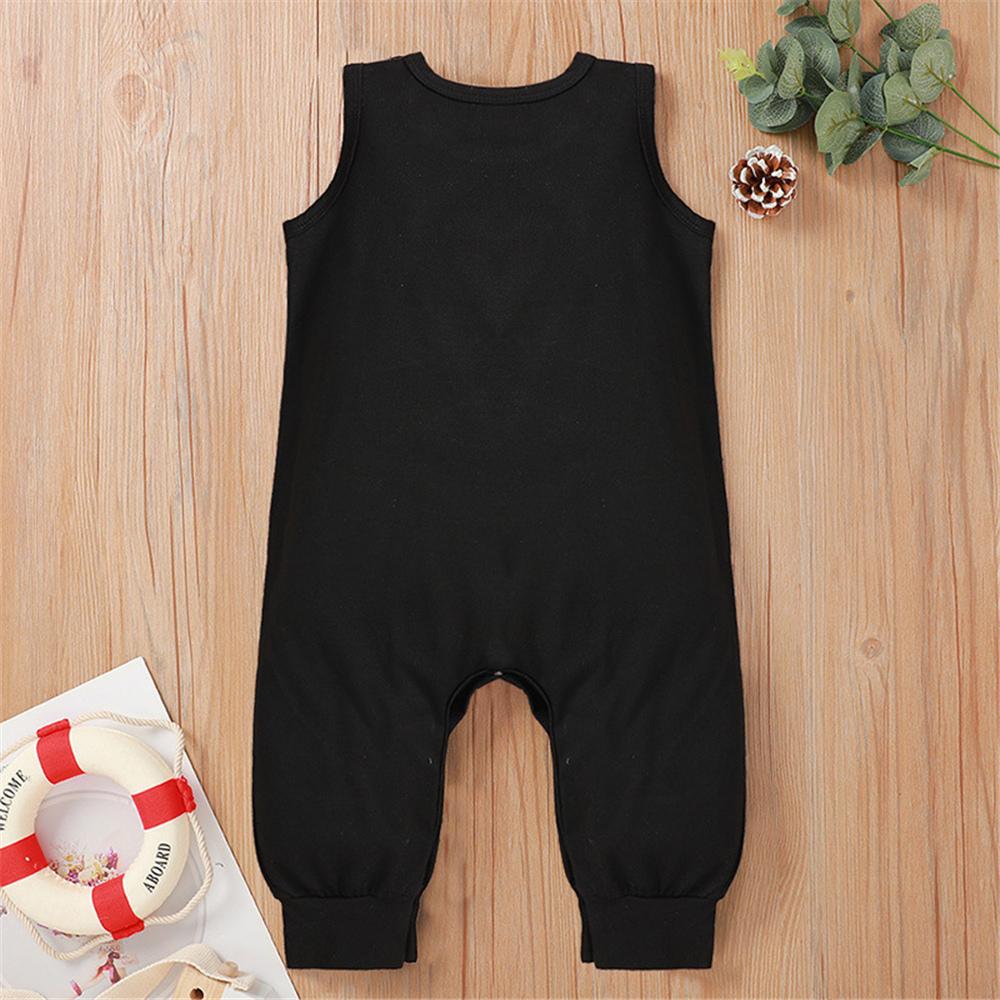 Baby Unisex Letter Printed Sleeveless Romper Wholesale clothes Baby - PrettyKid