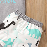 Boys Letter Printed Sleeveless Top & Dinosaur Printed Shorts Boy Wholesale clothes - PrettyKid