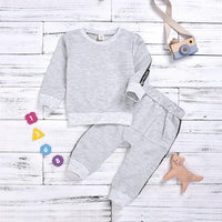 Boys Letter Printed Solid Casual Tops & Pants Boy Clothes Wholesale - PrettyKid