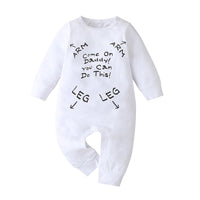 Baby Unisex Letter Printed Long Sleeve Romper Baby Clothes Cheap Wholesale - PrettyKid