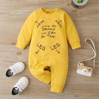 Baby Unisex Letter Printed Long Sleeve Romper Baby Clothes Cheap Wholesale - PrettyKid