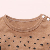 Baby Letter Printed Solid Long Sleeve Romperss - PrettyKid