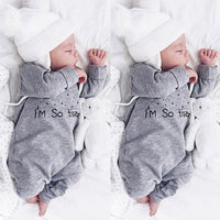 Baby Letter Printed Solid Long Sleeve Romperss - PrettyKid