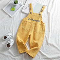 Boys Letter Printed Solid Pocket Jumpsuits - PrettyKid