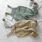 Boys Letter Printed Solid Pocket Jumpsuits - PrettyKid