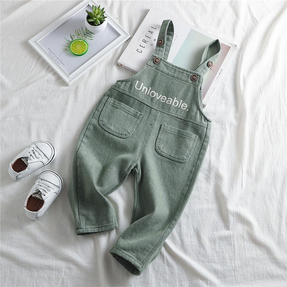 Boys Letter Printed Solid Pocket Jumpsuits - PrettyKid