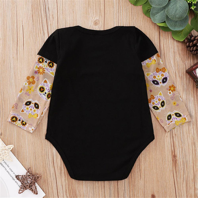 Baby Boys Letter Printed Splicing Long Sleeve Romper Cheap Bulk Baby Clothes - PrettyKid