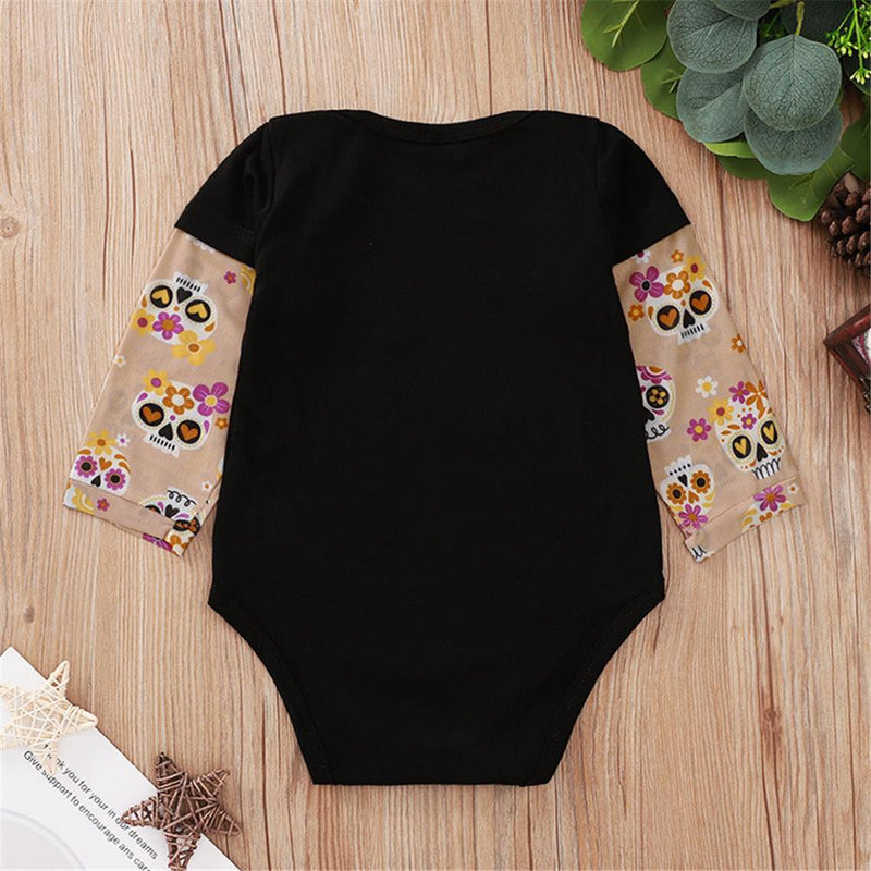 Baby Boys Letter Printed Splicing Long Sleeve Romper Cheap Bulk Baby Clothes - PrettyKid
