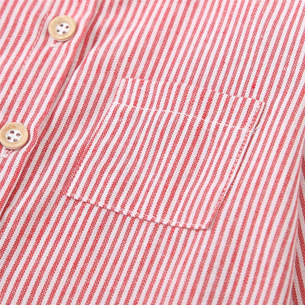 Unisex Letter Printed Striped Lapel Long Sleeve Shirt Boutique Kids Clothes Wholesale - PrettyKid