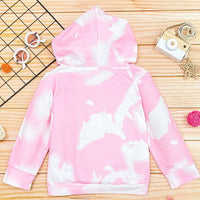 Girls Letter Printed Tie Dye Hooded Long Sleeve Tops Girl Wholesale - PrettyKid