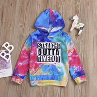 Girls Letter Printed Tie Dye Hooded Top Baby Girl Wholesale - PrettyKid