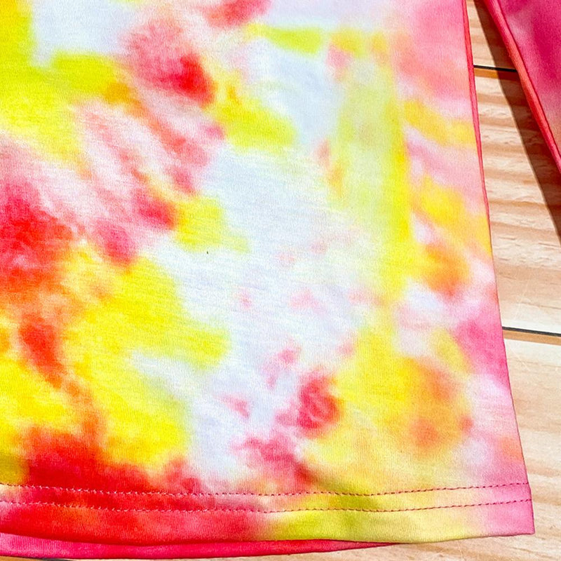 Girls Letter Printed Tie Dye Long T-shirt Wholesale Girls Clothes - PrettyKid