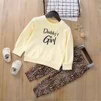 Toddler Girls Letter Print Top & Leopard Pants Toddler Girls Wholesale - PrettyKid