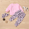 Baby Girls Letter Printed Top & Leopard Pants & Headband Wholesale Girls Clothing - PrettyKid