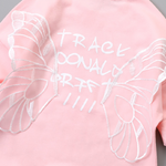 Baby Girls Letter Printed Wing Long Sleeve Rompers - PrettyKid