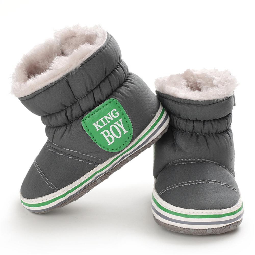 Baby Boys Letter Printed Zipper Winter Fur Snow Boots Wholesale Baby Shoes - PrettyKid