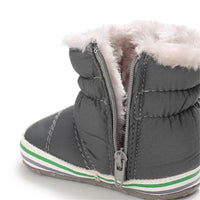 Baby Boys Letter Printed Zipper Winter Fur Snow Boots Wholesale Baby Shoes - PrettyKid