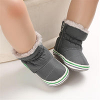 Baby Boys Letter Printed Zipper Winter Fur Snow Boots Wholesale Baby Shoes - PrettyKid