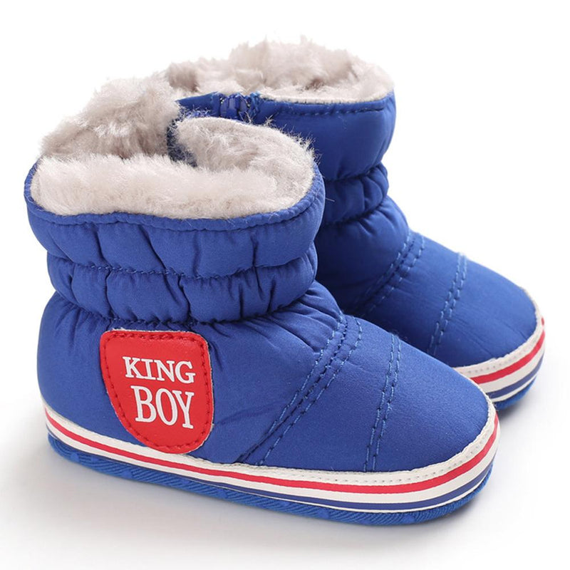 Baby Boys Letter Printed Zipper Winter Fur Snow Boots Wholesale Baby Shoes - PrettyKid