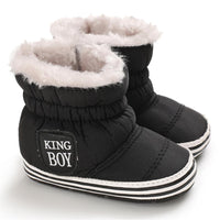 Baby Boys Letter Printed Zipper Winter Fur Snow Boots Wholesale Baby Shoes - PrettyKid