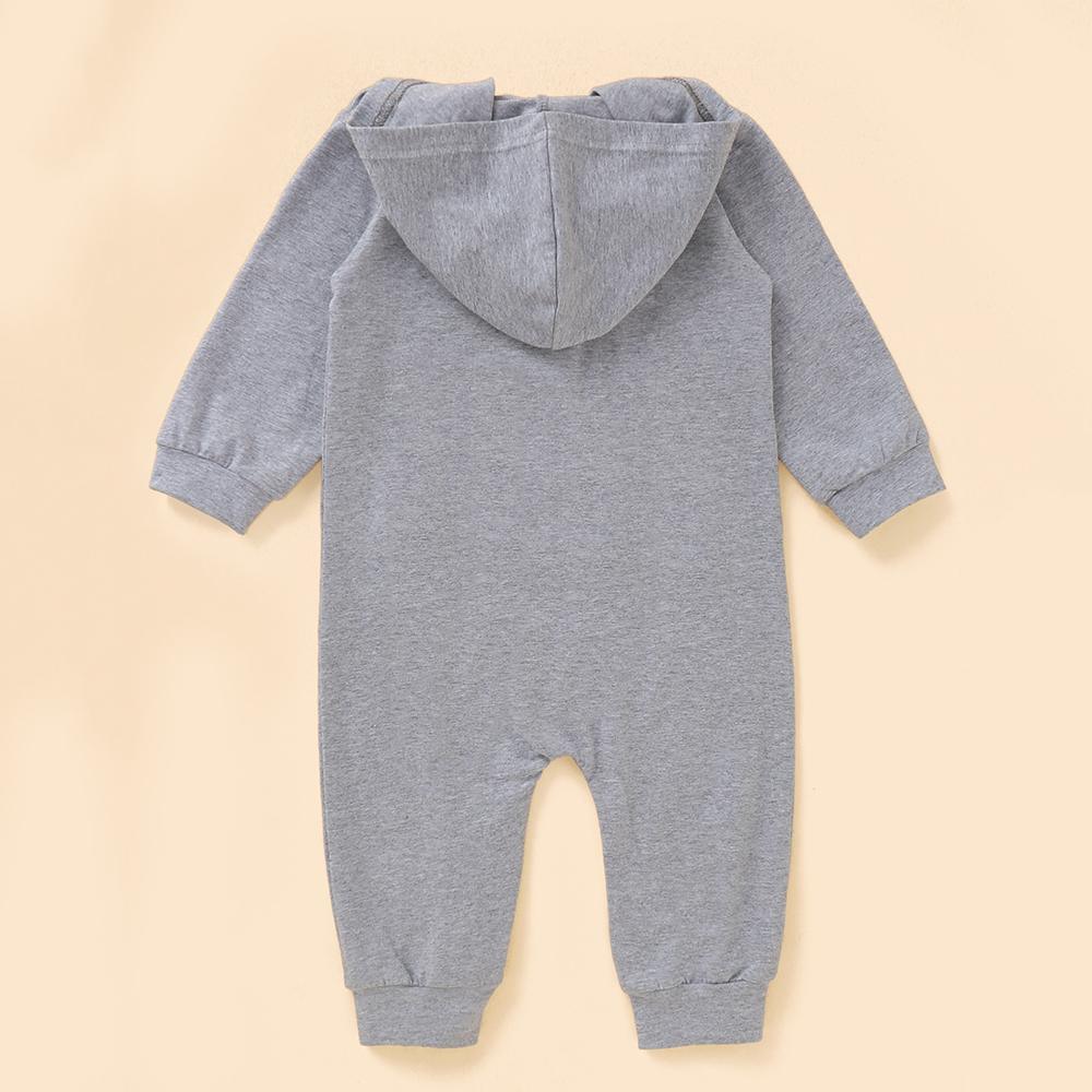 Baby Letter Q Long Sleeve Hooded Zipper Romper Baby Clothing Wholesale Distributors - PrettyKid