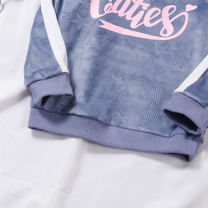 Unisex Letter Star Hooded Long Sleeve Tracksuit Wholesale Childrens Clothing - PrettyKid