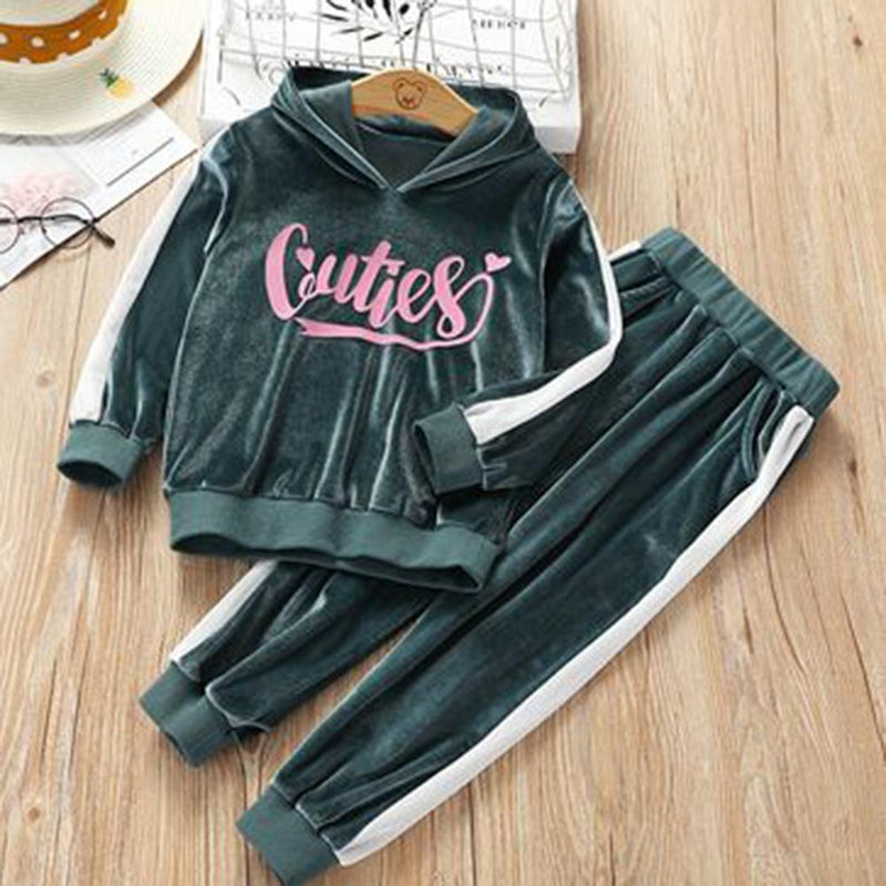 Unisex Letter Star Hooded Long Sleeve Tracksuit Wholesale Childrens Clothing - PrettyKid
