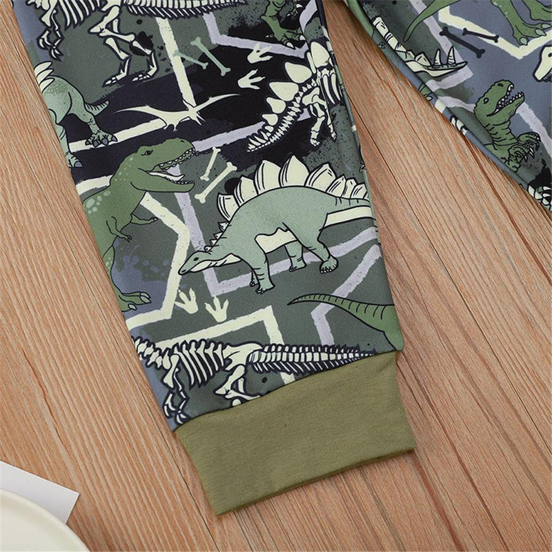 Toddler Boy Letter Long Sleeve Top & Dinosaur Pants Boys Clothes Wholesale - PrettyKid