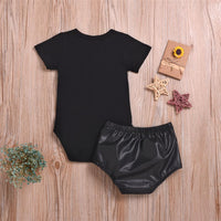 Baby Lil Miss Short Sleeve Romper & PU Shorts Wholesale Baby Items - PrettyKid